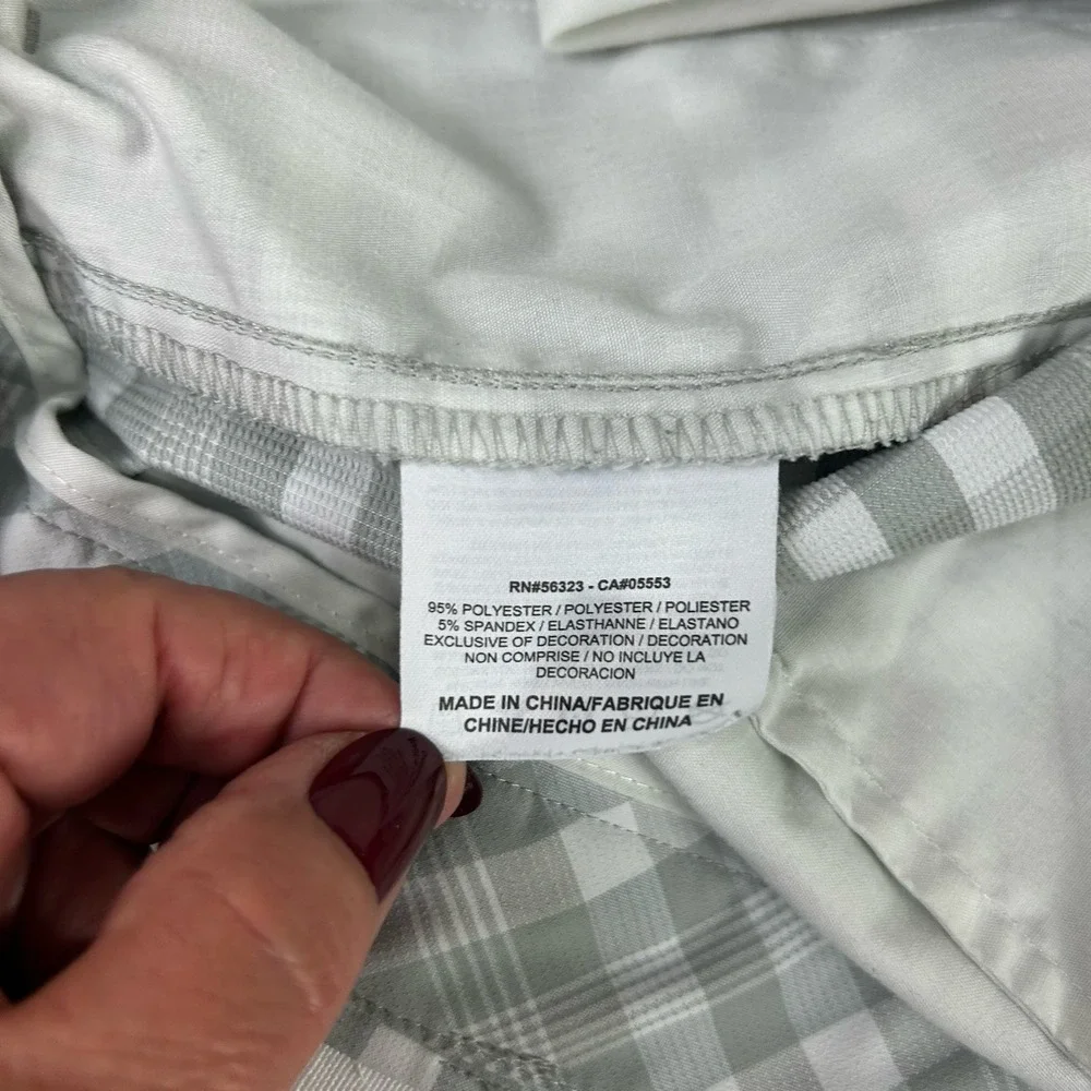 Nike Dri Fit Golf‎ Shorts Flat Front Pockets Gray White Plaid Gingham Mens 40